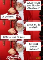 Santa what color unicorn