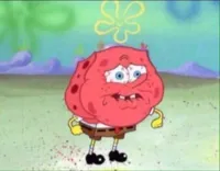 Spongebob trying not to cry