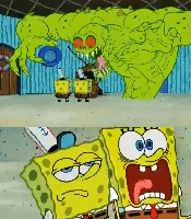 2 spongebobs monster