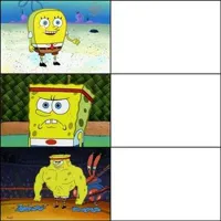 3 panel buff spongebob