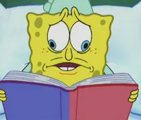 crosseyed spongebob reading