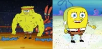 Decreasingly buff spongebob