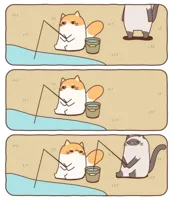 Fish-stealing cat