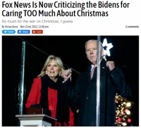 Fox News criticizing the Bidens for caring too much Christmas