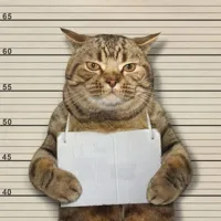 GUILTY CAT MUG SHOT BLANK