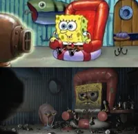 happy and sad spongebob