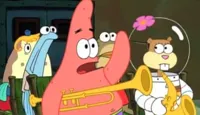 "Is Mayonnaise an instrument" Patrick meme black template