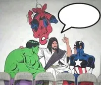 Jesus Hulk Captain America Spider-Man