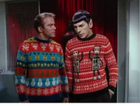 KIRK AND SPOCK CHRISTMAS WITH KIRK ON THE LEFT