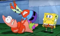 Mr Crabs choking Patrick