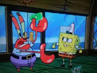 Mr.Krabs fighting with Spongebob