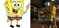 Normal and creepy spongebob