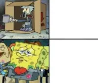 Poor Squidward and Fancy Spongebob