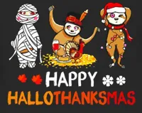 Sloth Happy hallothanksmas