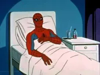 Spider-Man in bed