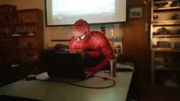 Spider-Man in the act