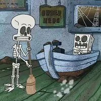 SpongeBob and Squidward skeletons