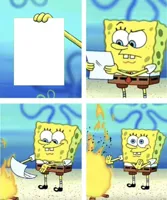 Spongebob burn paper