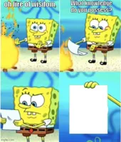 SpongeBob burning paper reverse