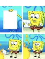 Spongebob burns paper