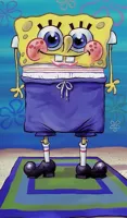 spongebob in swim trunks