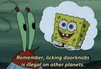 Spongebob Licking Doorknobs