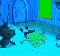 Spongebob on ground Flat out