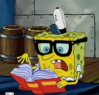 Spongebob reading bullshit probably