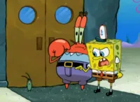 Spongebob shouting at plankton