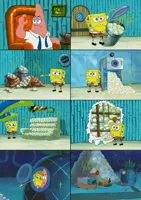 Spongebob shows Patrick lots of trash