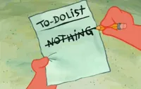 Spongebob Squarepants to do list