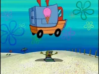 Spongebob squashed by ice cream truck