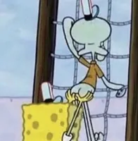 spongebob squidward touching butt grabbing helping