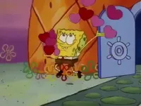 Spongebob throwing hearts