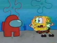 spongebob x among us