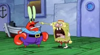 Spongebob yells at Mr. Krabs