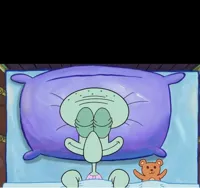 Squidward sleeping