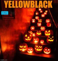 Temporary yellowblack Halloween announcement template