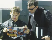 Tobey Maguire and Sam Raimi reading Ultimate Spider-Man