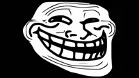 troll face black background